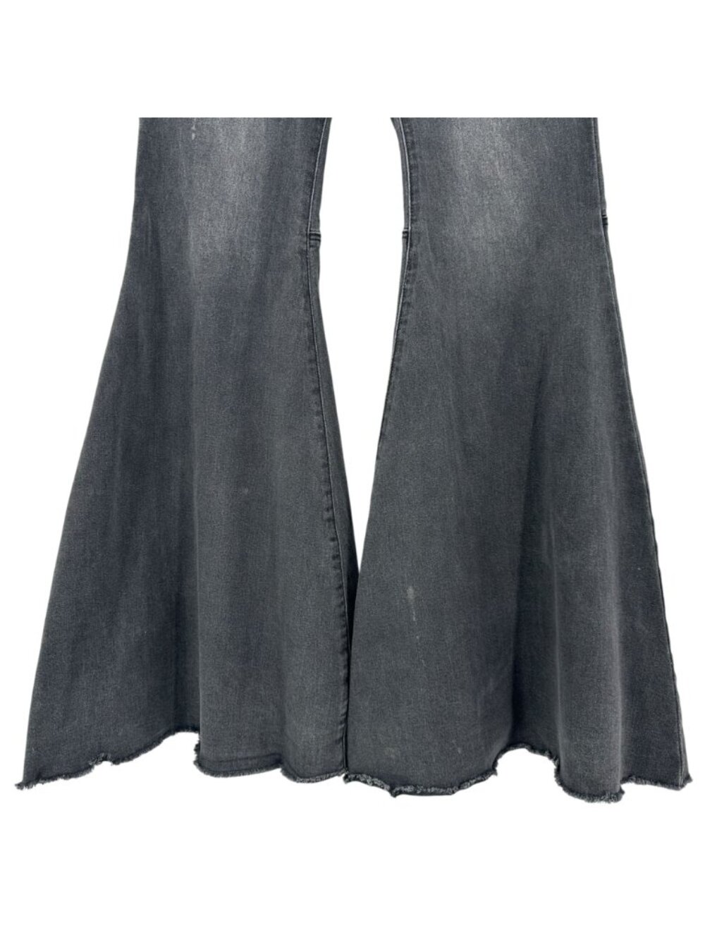 Free People Womens 29 Jeans We The Free Float On Flare Distressed Black Raw Hem - Picture 3 of 14